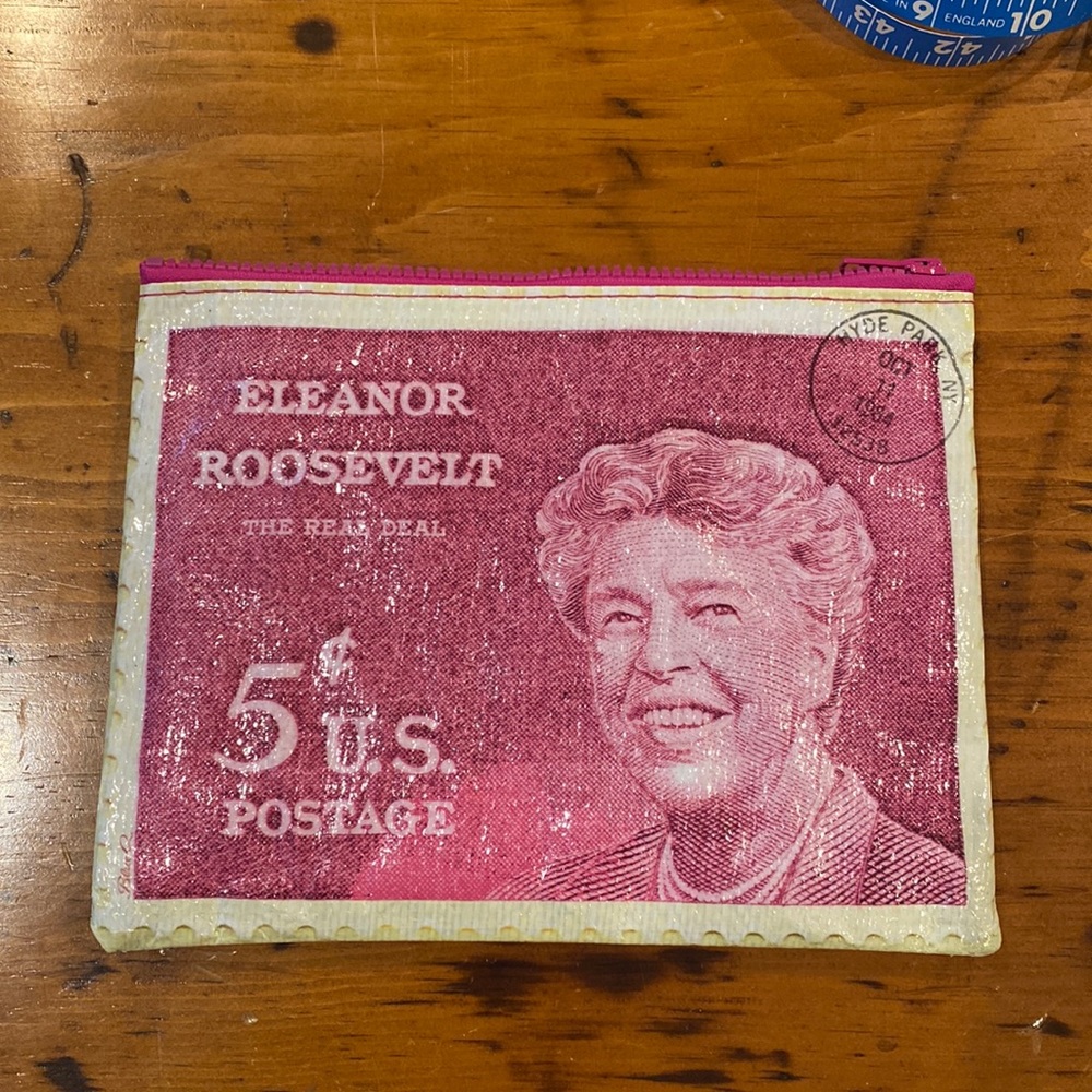 Elenor Roosevelt pencil case zip closure water resistant feminist icon